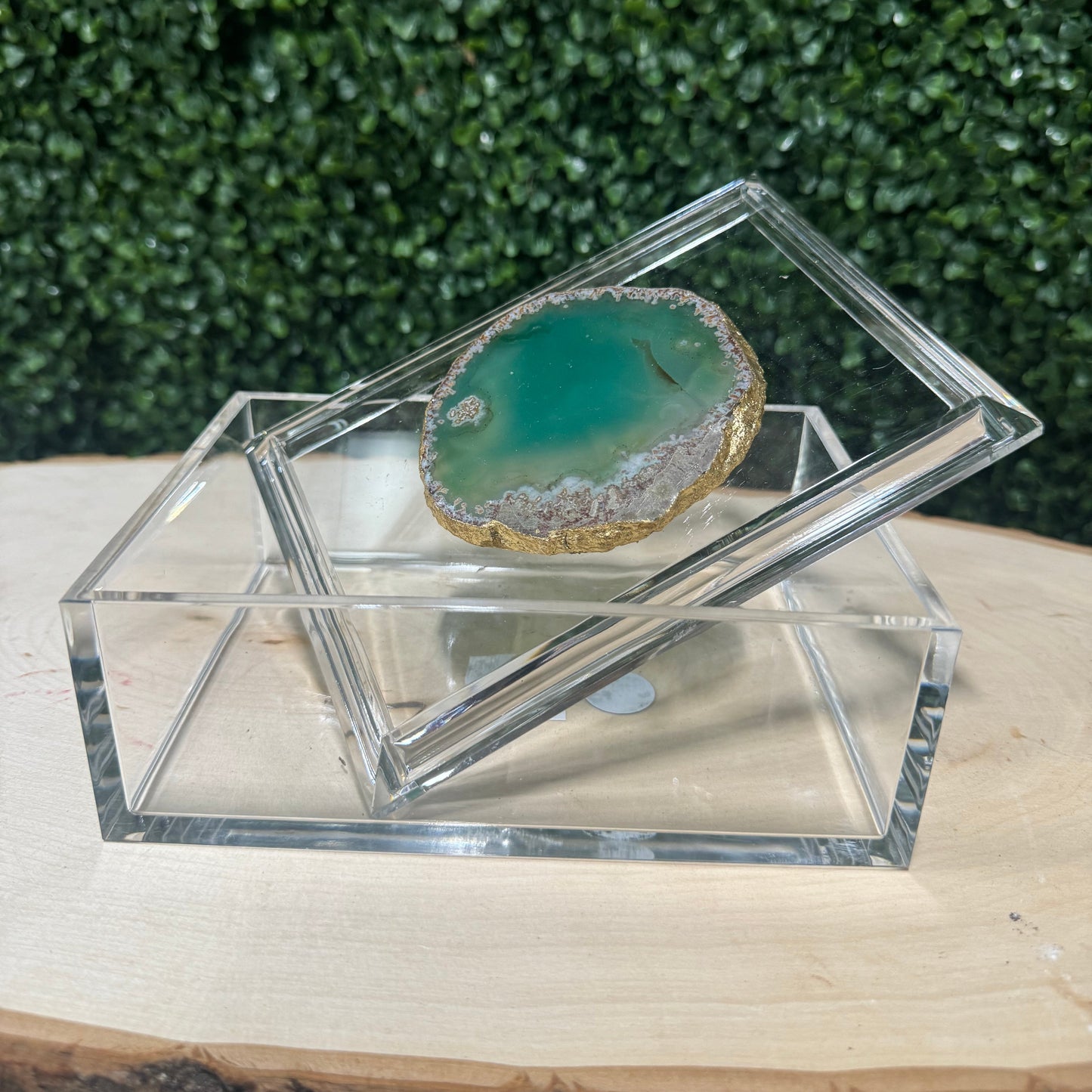 4x6 Rectangular Jewelry Box with Agate Slice