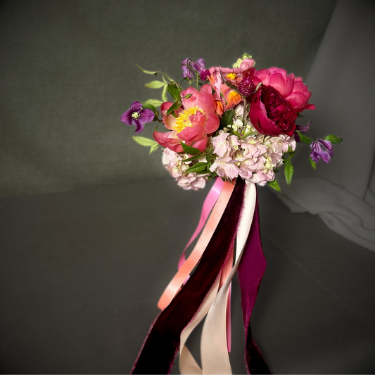 Vibrant Prom Bouquet with Monogrammed Ribbon